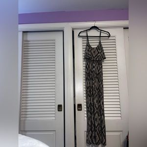 Tan and black maxi dress